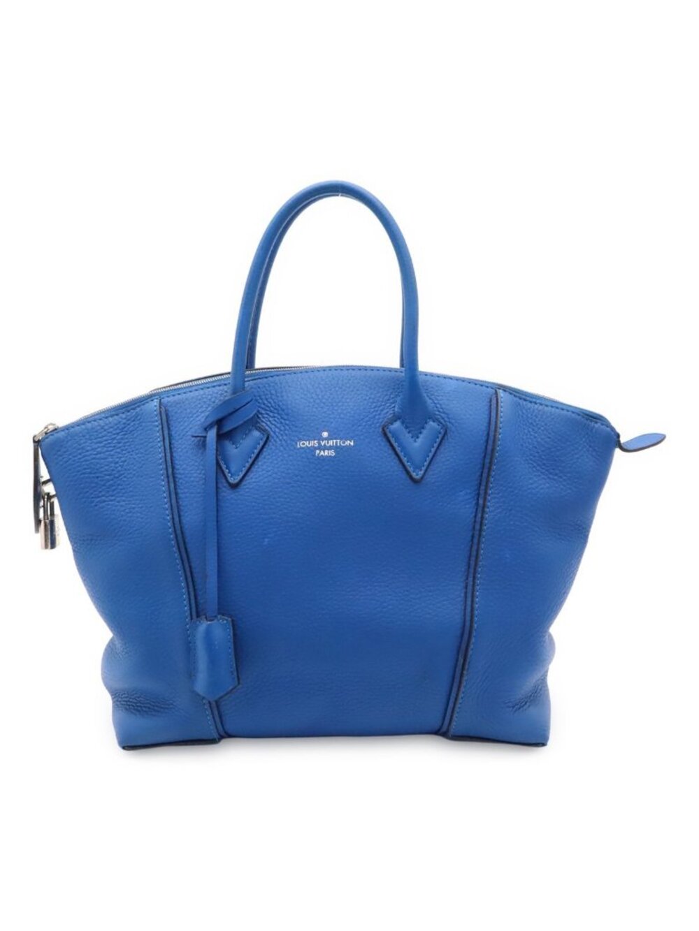 Louis Vuitton Parnassea Lockit PM Handbag Leather Blue Silver